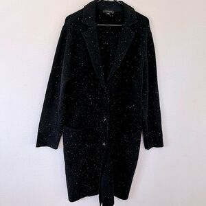 Ann Taylor Long Black Coatigan Sweater Coat